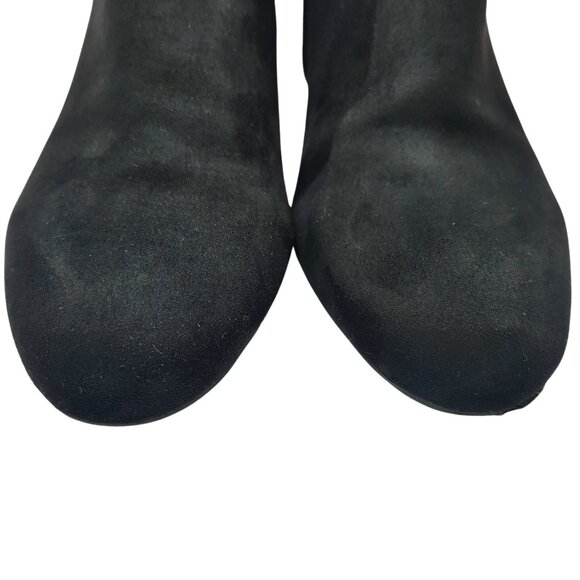 Liz Claiborne Goldie Black Block Heel Booties 8.5 | Zip Ankle Boots - Picture 3 of 9